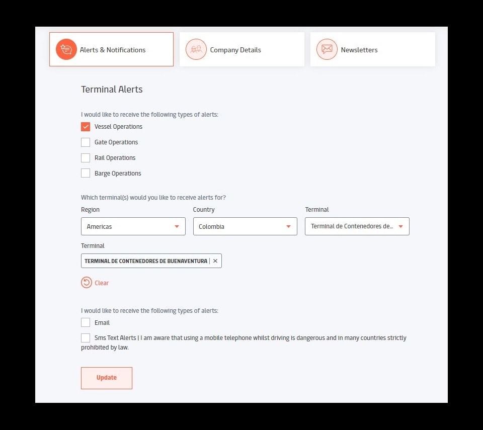 Terminal Alerts Subscription