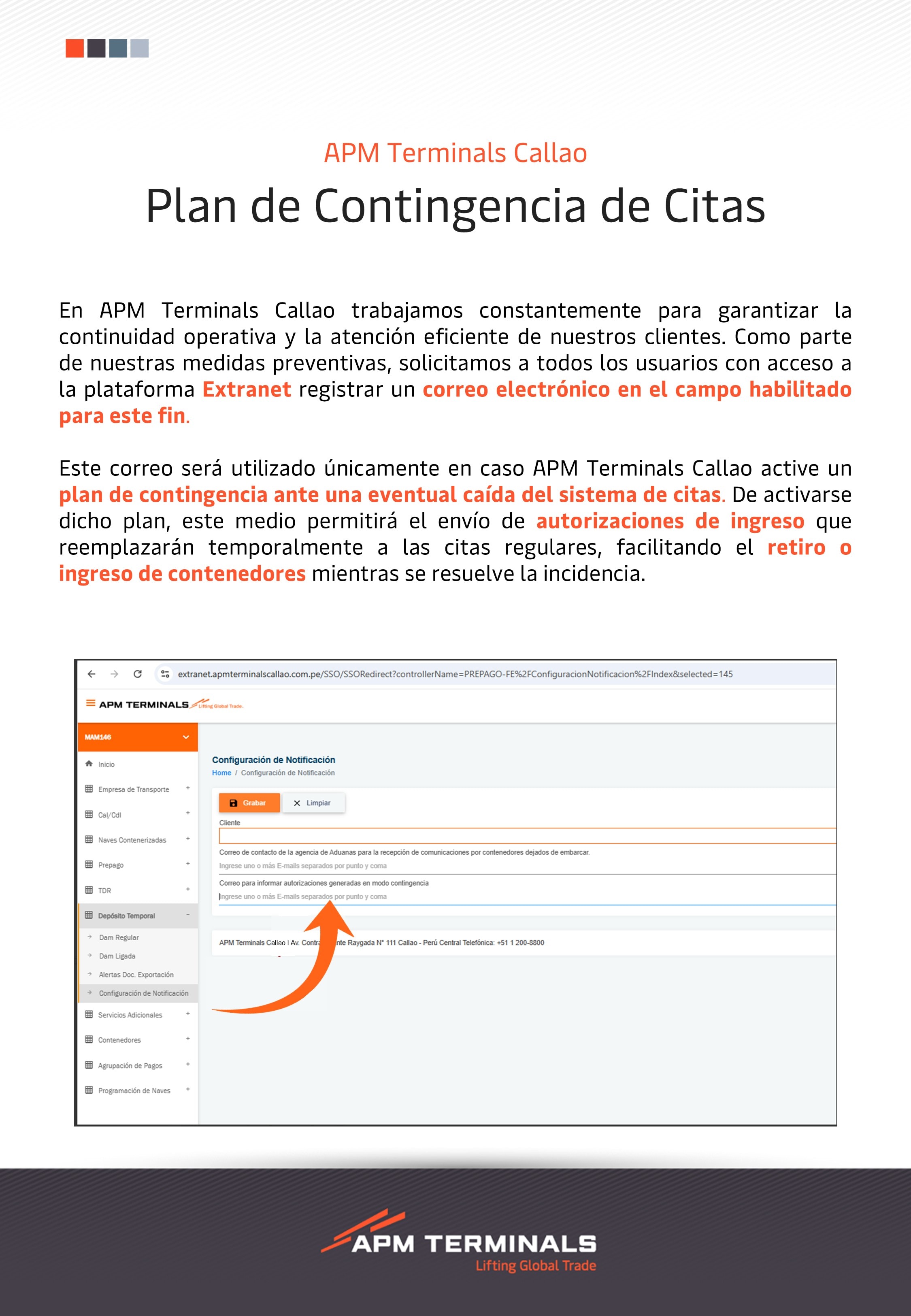 Plan de Contingencia de Citas