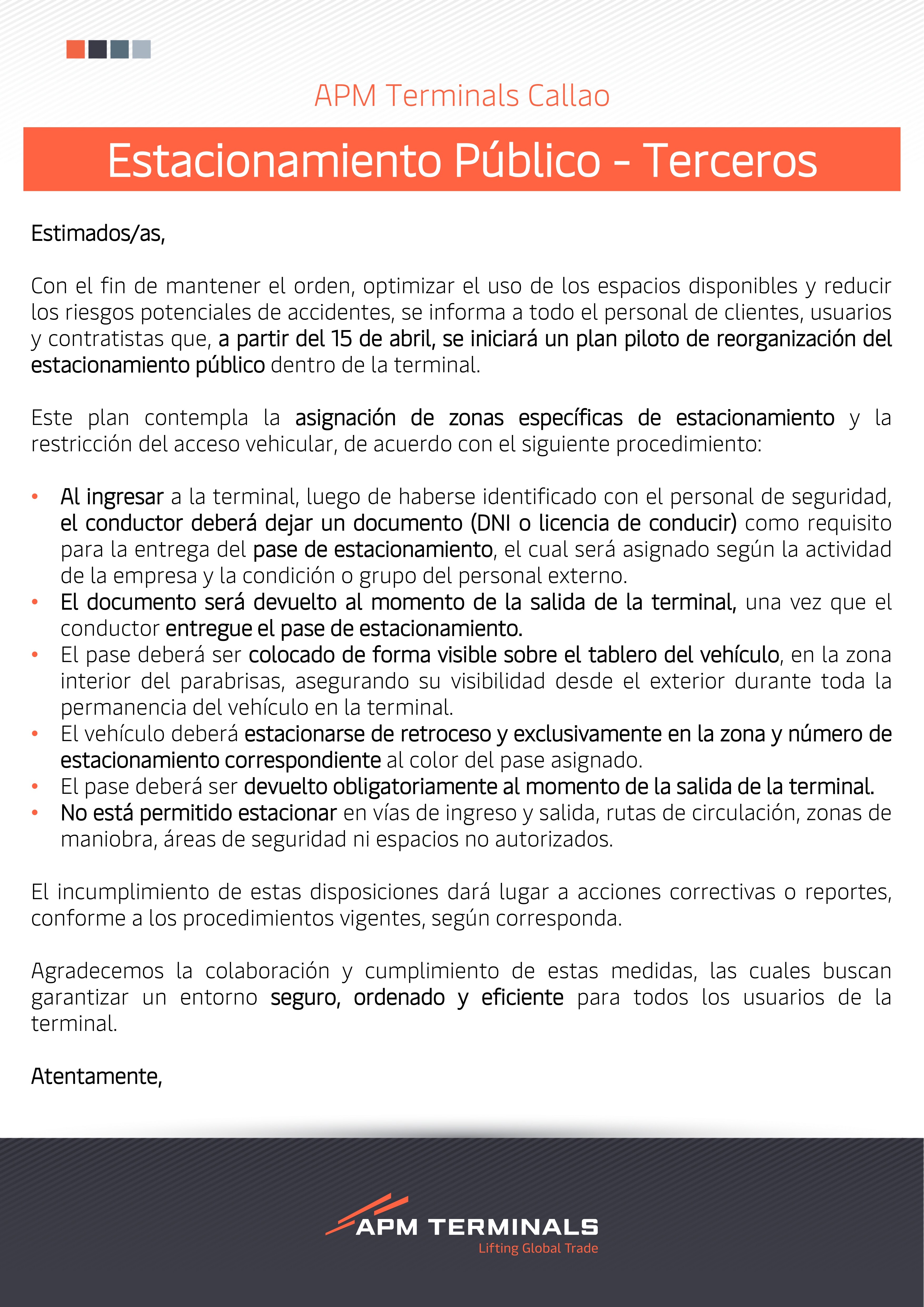 Estacionamiento Publico - Terceros
