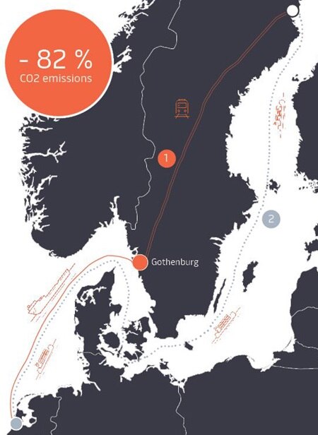 Map of climate impact apm terminals gothenburg